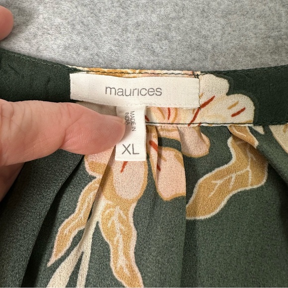 Maurices Dark Green Floral Blouse - Picture 3 of 4